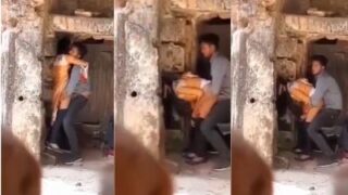 Horny Guy Fucks GF Broken Historic Place